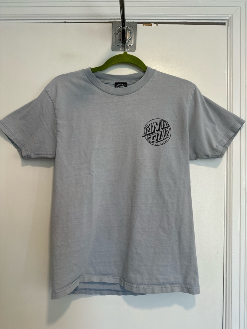 Santa Cruz Skateboards Light Gray Short Sleeve Tee with Chest Logo